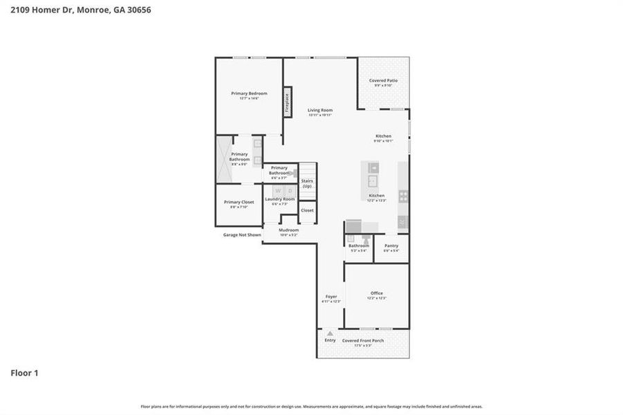 2D floor plan layout of this home in River Pointe, Monroe, GA (Image 6).