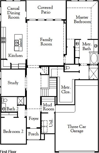 2D floor plan layout for the Caddo Mills by Coventry Homes in 6 Creeks, Kyle, TX (Image 5).