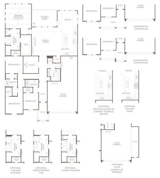 2D floor plan layout for the Clementine by Milestone Community Builders in Persimmon, Buda, TX (Image 3).