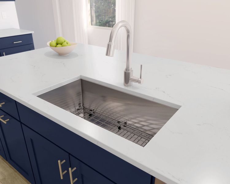 Kitchen with stainless undermount sink Kitchen with stainless undermount sink