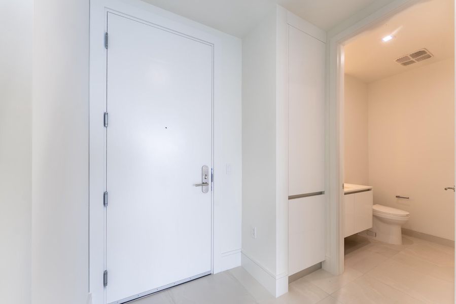 Front door & half bath
