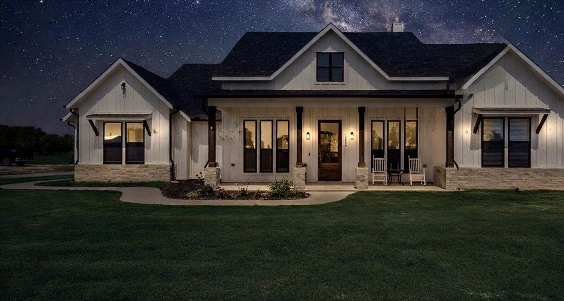 Front exterior of a new home in , Krum, TX, highlighting curb appeal (Image 20).
