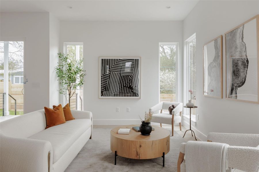 Living area with baseboards