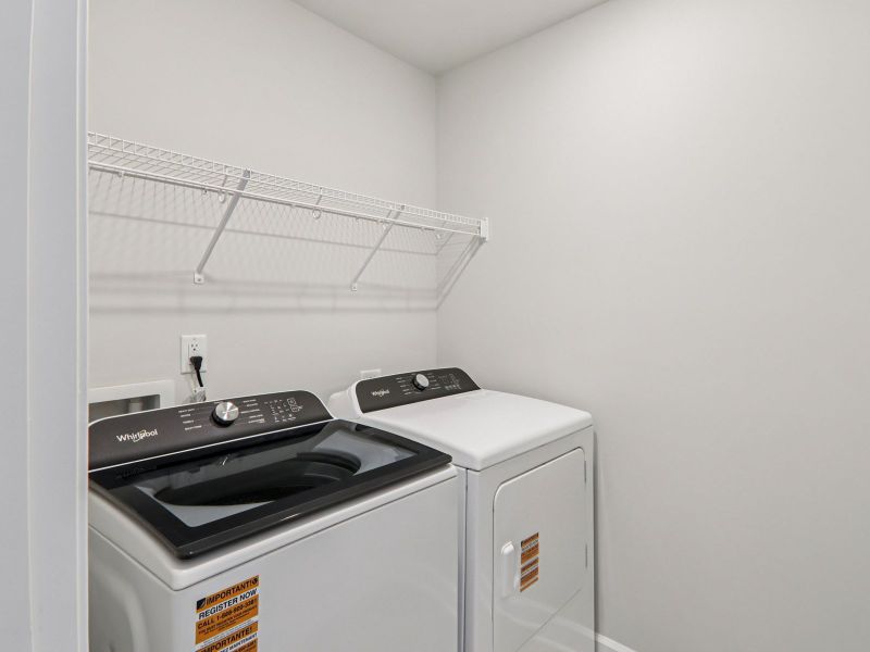 Laundry day just got easier with space to store and organize your cleaning essentials.