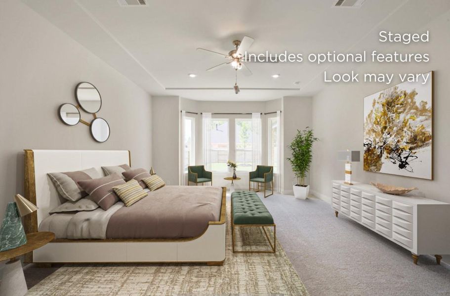 primary bed room staged represented photo