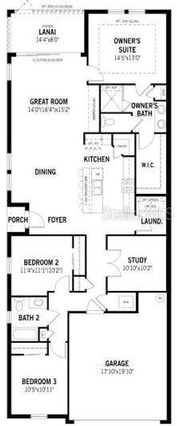 2D floor plan layout of this home in Wellen Park, Venice, FL (Image 4).