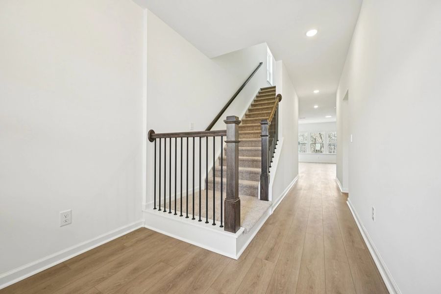 Foyer featuring the AW Collection® Artisan - A natural welcome with relaxed textures and grounded design.