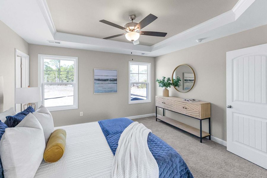 Representative furnished interior of a home built from the Aberdeen by Caviness & Cates Communities in Bartlett Manor, Youngsville (Image 163).