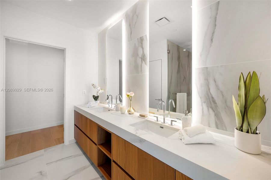 Furnished interior view inside a new home in , Miami (Image 31).