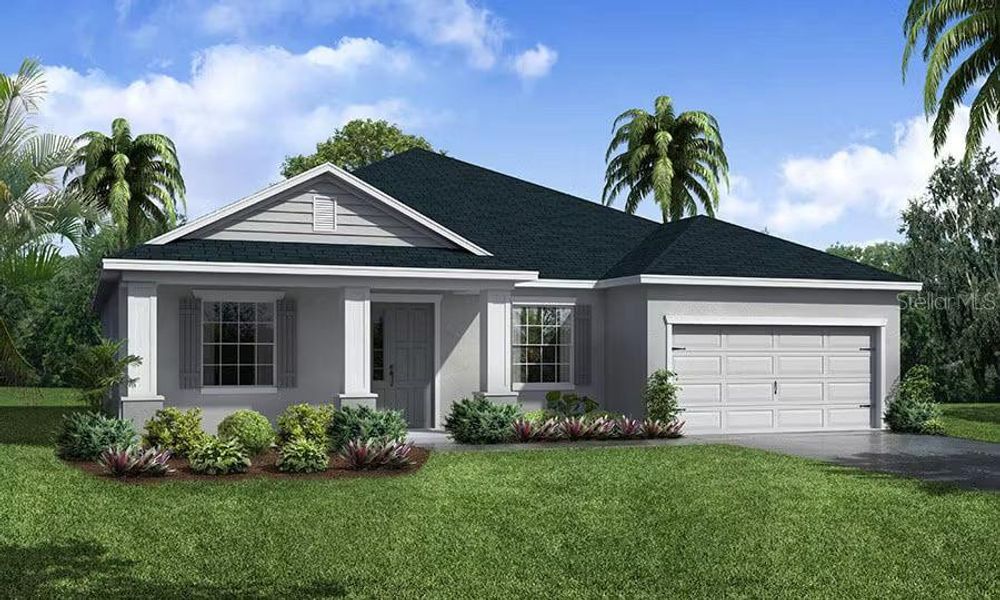 Front exterior of a new home in Cypress Ridge Ranch, Wimauma, FL, highlighting curb appeal (Image 1). Front exterior of a new home in Cypress Ridge Ranch, Wimauma, FL, highlighting curb appeal (Image 1).