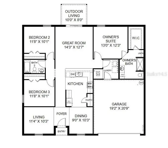 2D floor plan layout of this home in , North Port, FL (Image 2). 2D floor plan layout of this home in , North Port, FL (Image 2).