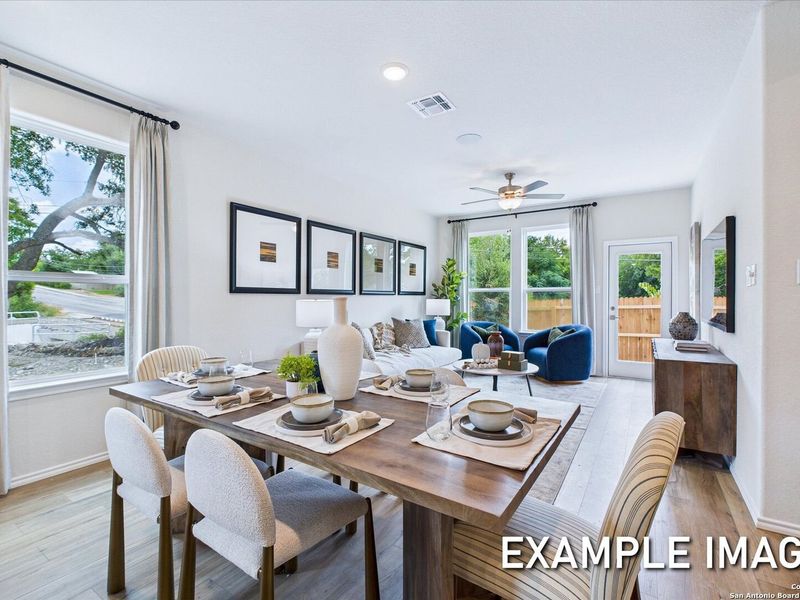 Furnished interior view inside a new home in Meadows at Oak Creek, San Antonio (Image 9). Furnished interior view inside a new home in Meadows at Oak Creek, San Antonio (Image 9).