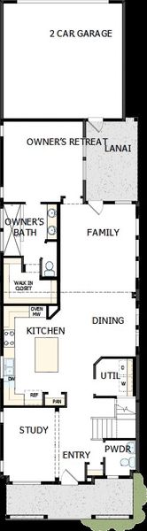 2D floor plan layout of this home in Weslyn Park in Sunbridge 34', St. Cloud, FL (Image 5).