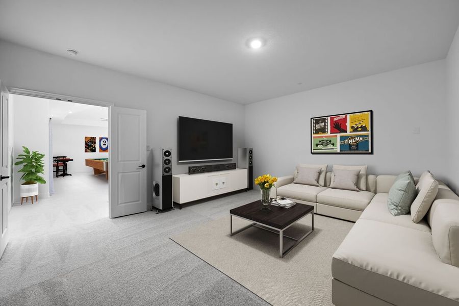 Furnished interior view inside a new home in South Oak, Lakewood Village (Image 9). Furnished interior view inside a new home in South Oak, Lakewood Village (Image 9).