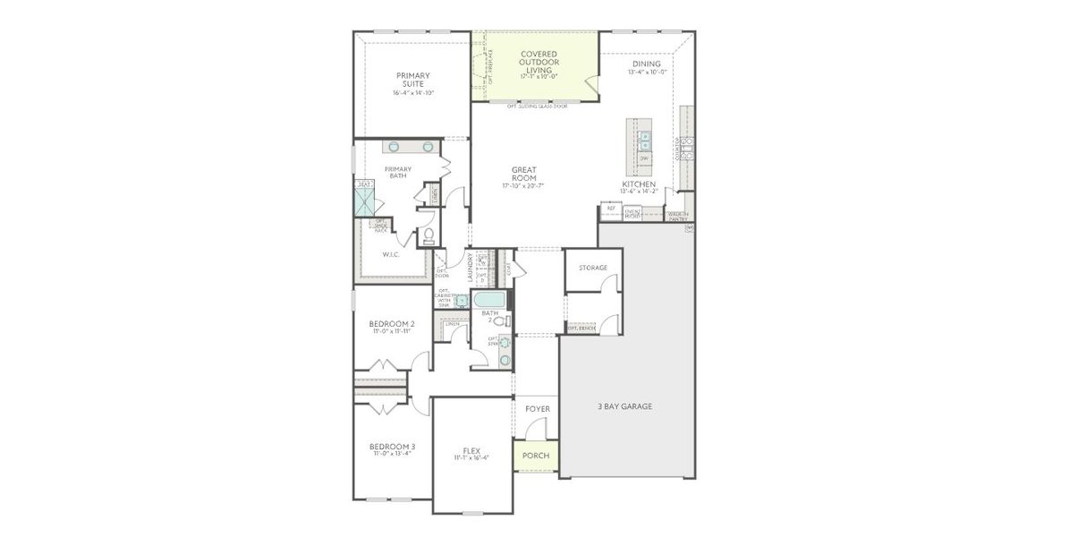 2D floor plan layout for the Carson by Tri Pointe Homes in LaPrelle, Haslet, TX (Image 4).