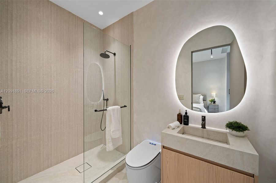 Furnished interior view inside a new home in , Miami Beach (Image 36). Furnished interior view inside a new home in , Miami Beach (Image 36).