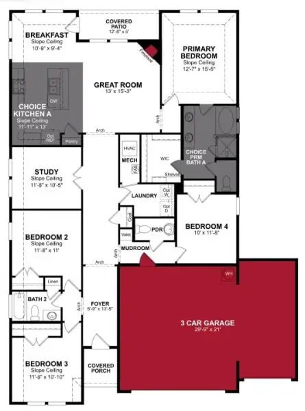 2D floor plan layout of this home in Brookville Estates, Forney, TX (Image 3).