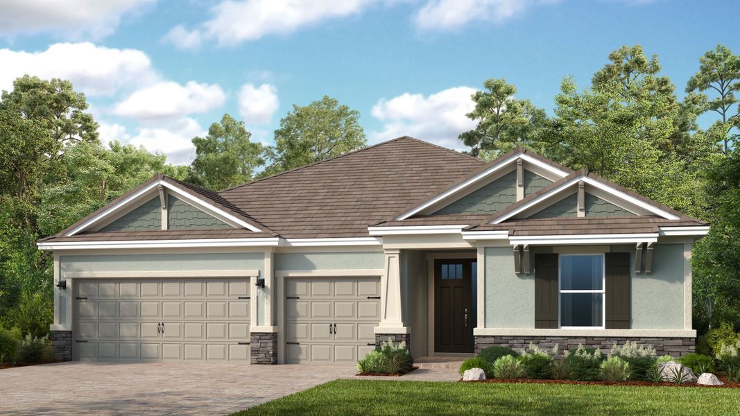 Representative exterior photo of a completed home built from the Saint Croix by Taylor Morrison in Hammock at Two Rivers, Zephyrhills, FL (Image 19).
