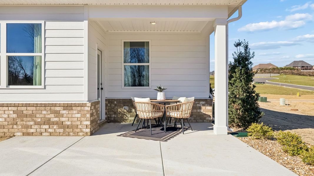 Exterior details and patio area of a home in Reserve at Hickory Ridge, Columbia (Image 3).