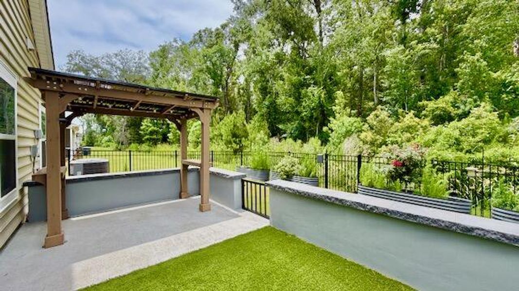Exterior details and patio area of a home in Horizons at Summers Corner | 55+, Summerville (Image 4).