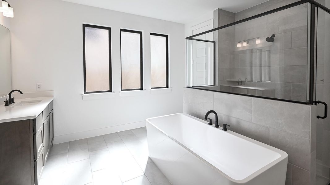 Furnished interior view inside a new home in 6 Creeks, Kyle (Image 14).