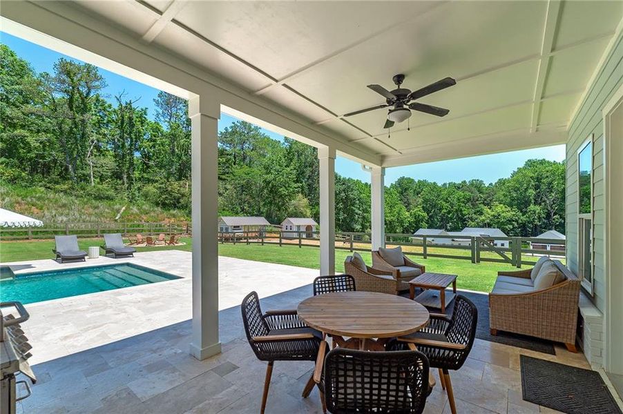 Exterior details and patio area of a home in Maddux Path, Cumming (Image 3).