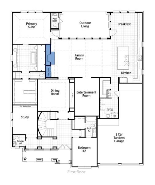 2D floor plan layout for the Altamura by Highland Homes in Mustang Lakes: 74ft. lots, Celina, TX (Image 6). 2D floor plan layout for the Altamura by Highland Homes in Mustang Lakes: 74ft. lots, Celina, TX (Image 6).