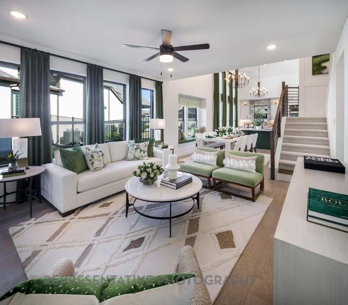 Furnished interior view inside a new home in Wolf Ranch: 46ft. lots, Georgetown (Image 8). Furnished interior view inside a new home in Wolf Ranch: 46ft. lots, Georgetown (Image 8).