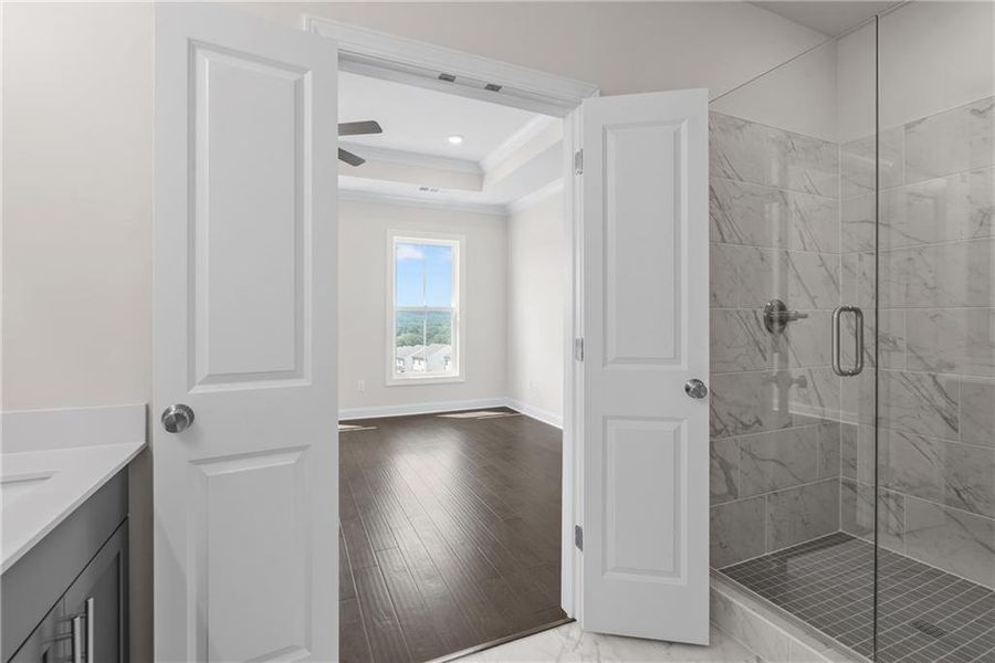 Furnished interior view inside a new home in Palisades Single Family, Cumming (Image 7).