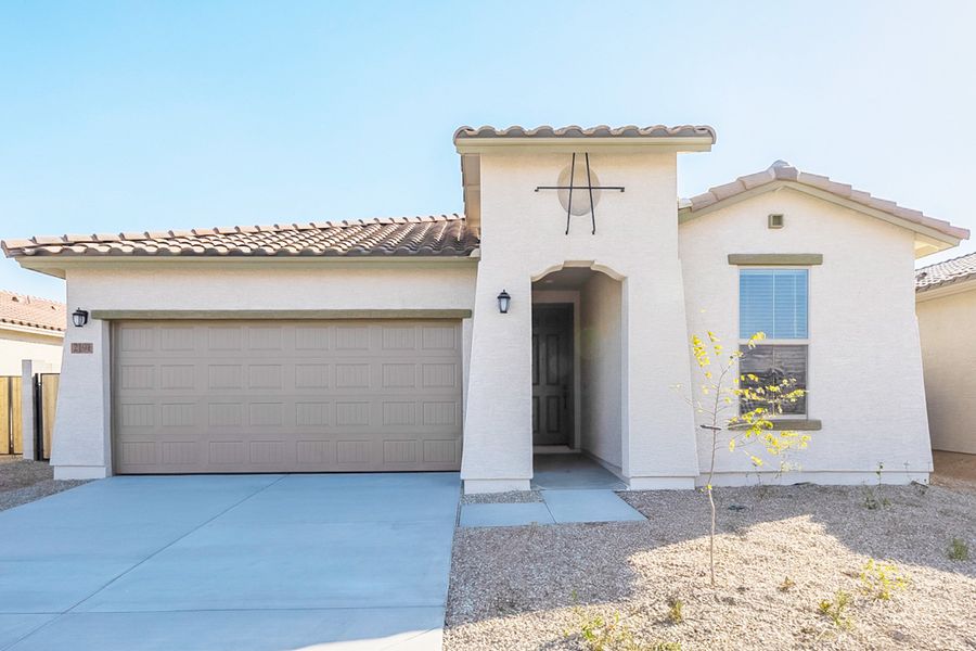 Representative exterior photo of a completed home built from the Castillo Series - Clover by Brightland Homes in Castillo at Anderson Parc, Buckeye, AZ (Image 28). Representative exterior photo of a completed home built from the Castillo Series - Clover by Brightland Homes in Castillo at Anderson Parc, Buckeye, AZ (Image 28).