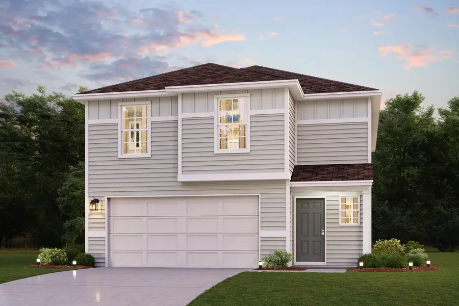 Front exterior of a new home in Park Grove, Jacksonville, FL, highlighting curb appeal (Image 1). Front exterior of a new home in Park Grove, Jacksonville, FL, highlighting curb appeal (Image 1).