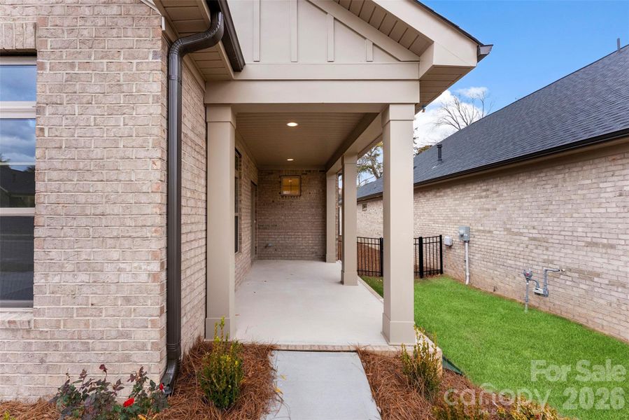Exterior details and patio area of a home in The Courtyards on New Hope, Gastonia (Image 19). Exterior details and patio area of a home in The Courtyards on New Hope, Gastonia (Image 19).