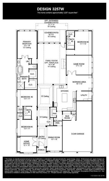 2D floor plan layout of this home in Talon Hills, Fort Worth, TX (Image 2).