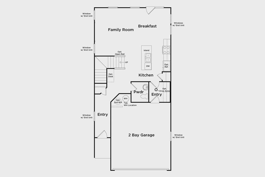 2D floor plan layout of this home in Abbotts Crossing Towns, Conyers, GA (Image 3).