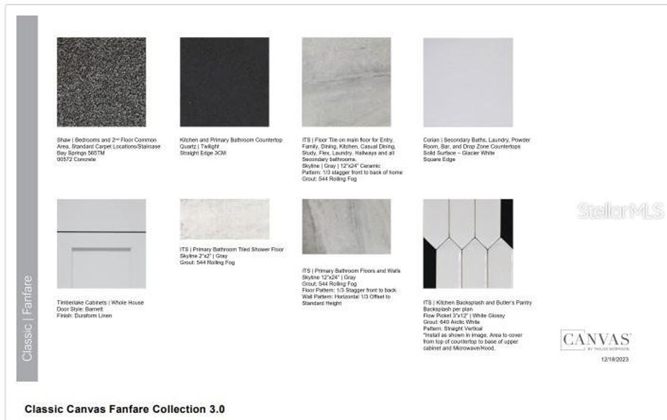 Design Selections.  Home is under construction and selections are subject to change.