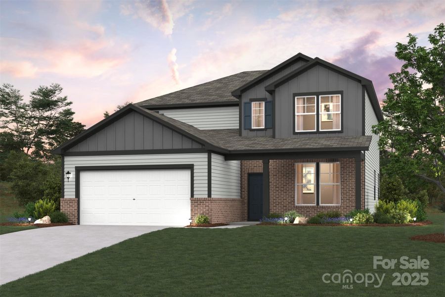 Front exterior of a new home in Running Creek, Locust, NC, highlighting curb appeal (Image 1).