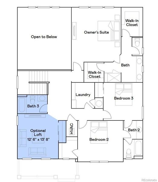 2D floor plan layout of this home in Riano Ridge, Loveland, CO (Image 3).