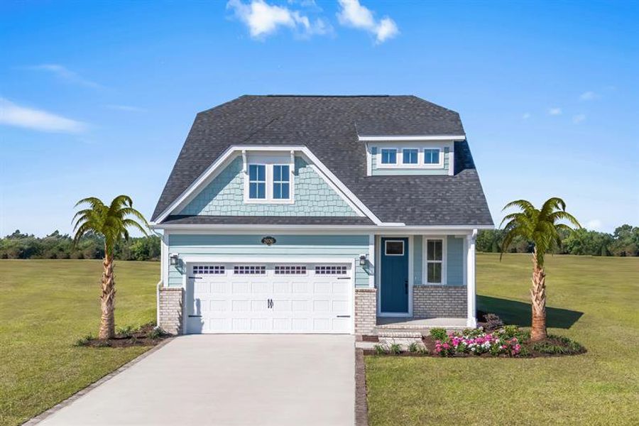 Representative exterior photo of a completed home built from the Silverleaf on the Waterway by Ryan Homes in Grande Dunes North Village, Longs, SC (Image 1). Representative exterior photo of a completed home built from the Silverleaf on the Waterway by Ryan Homes in Grande Dunes North Village, Longs, SC (Image 1).