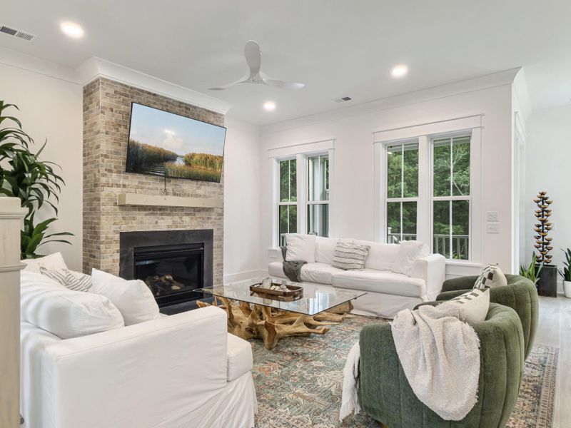 Furnished interior view inside a new home in Overlook at Copahee Sound, Awendaw (Image 18).