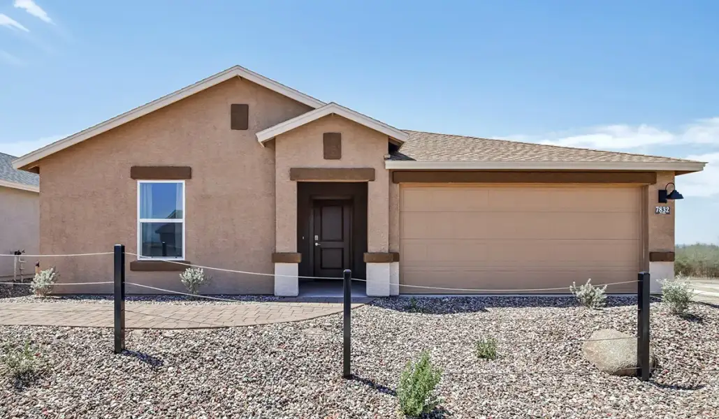 Representative exterior photo of a completed home built from the Bronco - T40B by D.R. Horton in Sorrel Ridge Estates, Tucson, AZ (Image 23).