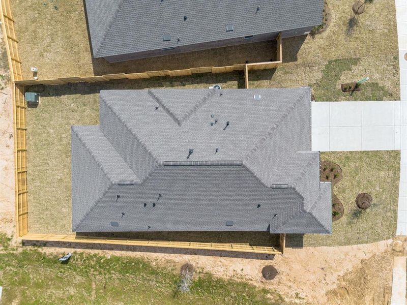 This aerial view of your home shows the amazing view of your lot.