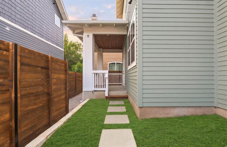 Exterior details and patio area of a home in , Austin (Image 3).