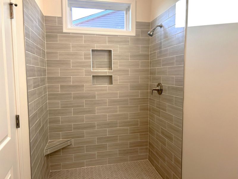 Bathroom with a shower stall
