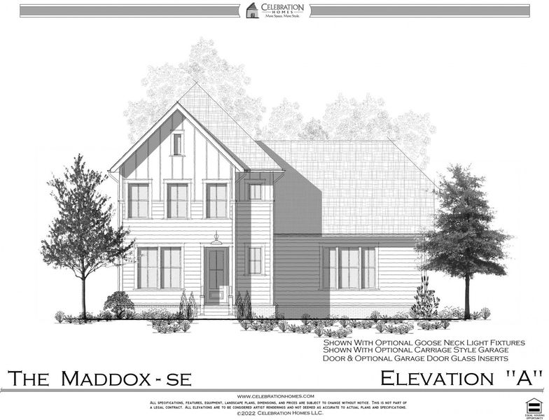Representative rendering of the exterior for the Maddox by Celebration Homes (Image 1).