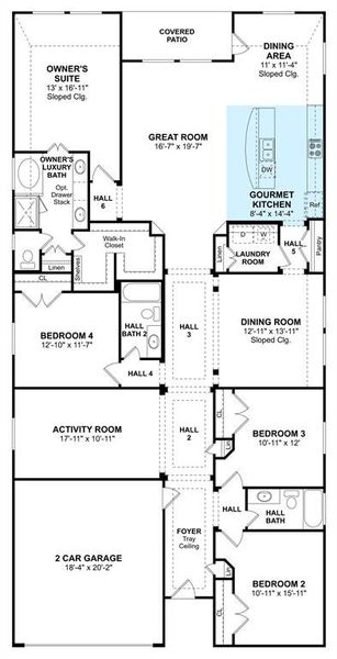 The Willard II floor plan by K. Hovnanian® Homes. 1st Floor shown. *Prices, plans, dimensions, features, specifications, materials, and availability of homes or communities are subject to change without notice or obligation.