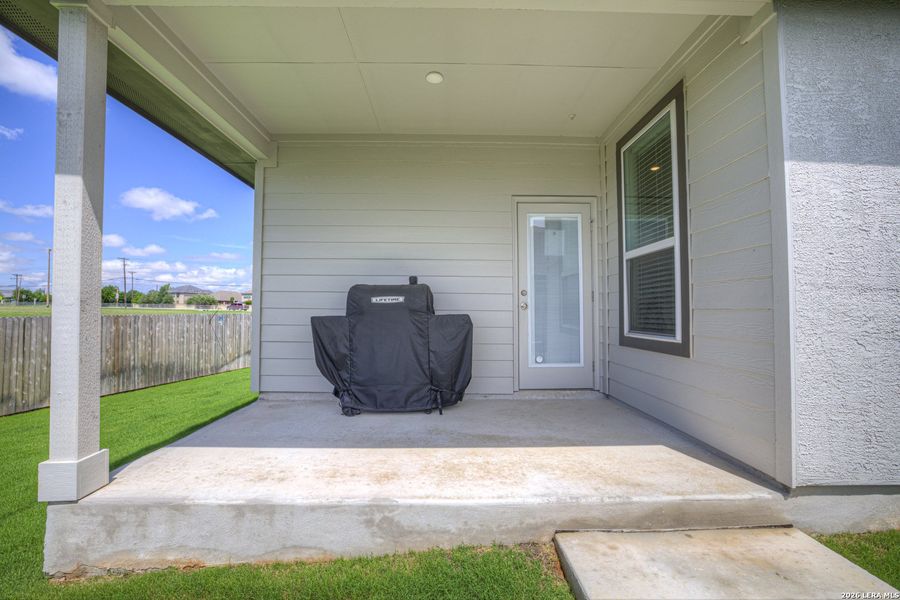 Exterior details and patio area of a home in August Fields, New Braunfels (Image 27).