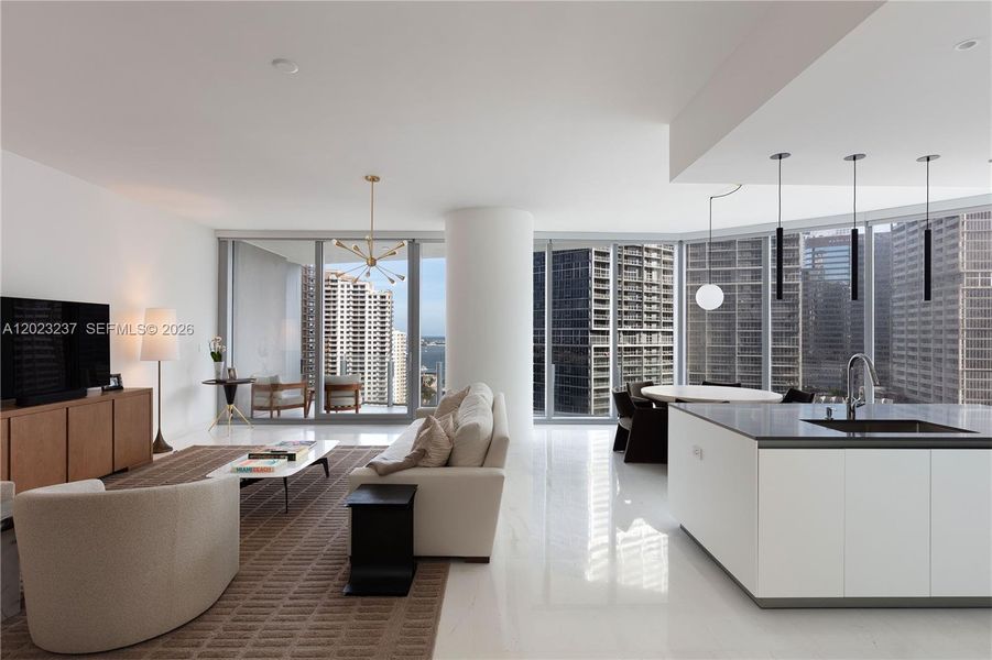 Furnished interior view inside a new home in , Miami (Image 7). Furnished interior view inside a new home in , Miami (Image 7).