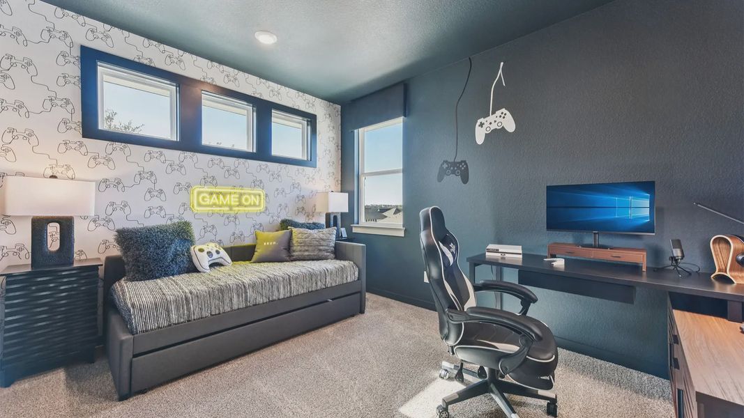 Representative furnished interior of a home built from the Peyton by Chesmar Homes in The Grove at Blackhawk, Pflugerville (Image 44).