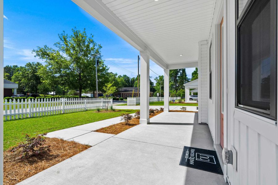 Exterior details and patio area of a home in Downtown Loris Homes, Loris (Image 3).