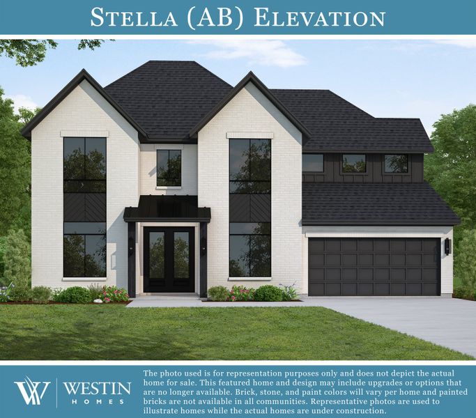 Representative exterior photo of a completed home built from the The Stella by Westin Homes in COLTON™ - 60', Todd Mission, TX (Image 1). Representative exterior photo of a completed home built from the The Stella by Westin Homes in COLTON™ - 60', Todd Mission, TX (Image 1).